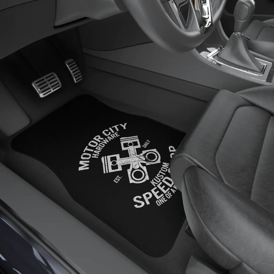 Motor City Hardware Speed Shop 4-piece Universal Car Floor Mats - Click Image to Close